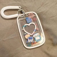 Kpop Photocard Holder Photo Display Holder With Love Keychain Idol Picture Protector Sleeves Credit ID Cards Protective Case 2