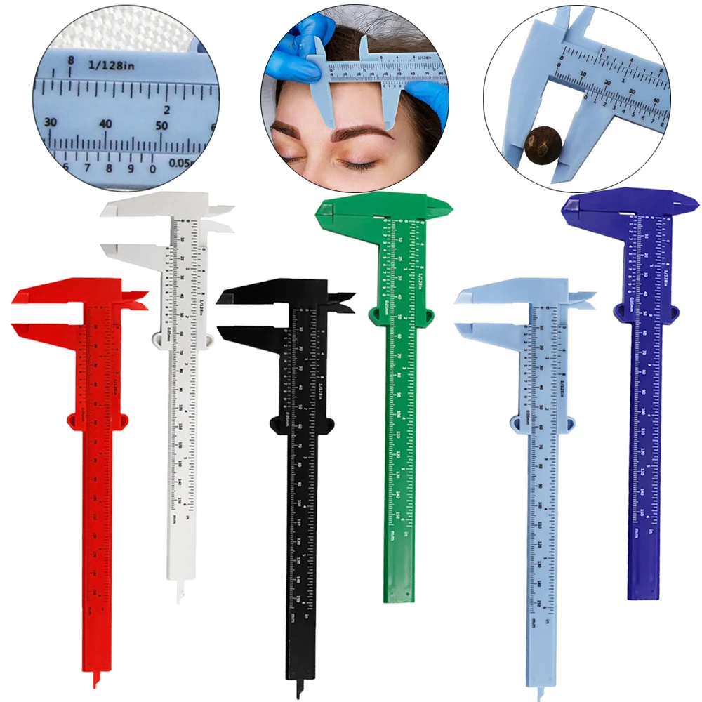 

150MM Plastic Eyebrow Measuring Vernier Caliper Portable Brow Tattoo Caliper Ruler Pachymeter Makeup Permanent Measurement Tools