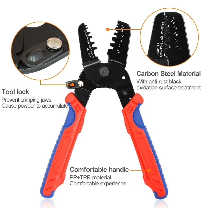 SH1.0/ZH1.5/PH2.0/XH2.54/SM2.54/2510/VH3.96/5557/5559 JAM Molex Tyco JST DuPont 터미널 플라이어용 YE-12MB/20MB 압착 도구