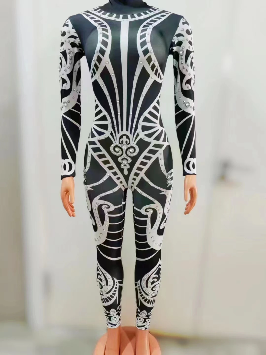 

Черная цельная облегающая сценическая танцевальная гимнастика Прозрачная Клубная одежда для ночного клуба барного выступления A347