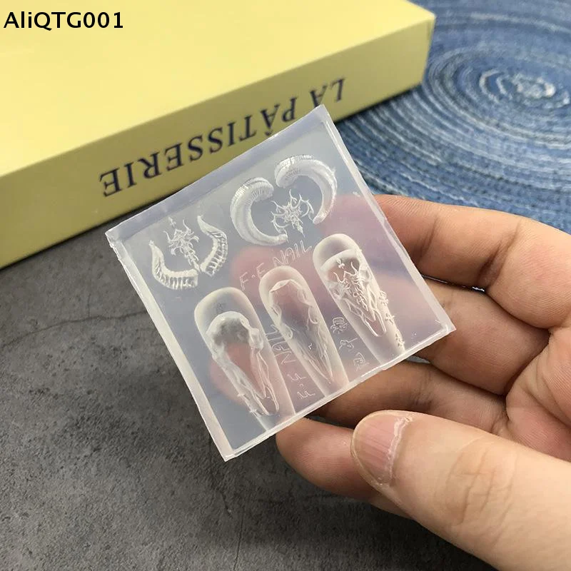 3D 양머리 실리콘 네일 아트 몰드 네일 참 매니큐어 도구 DIY 수공예 몰드 네일 장 살롱 용품