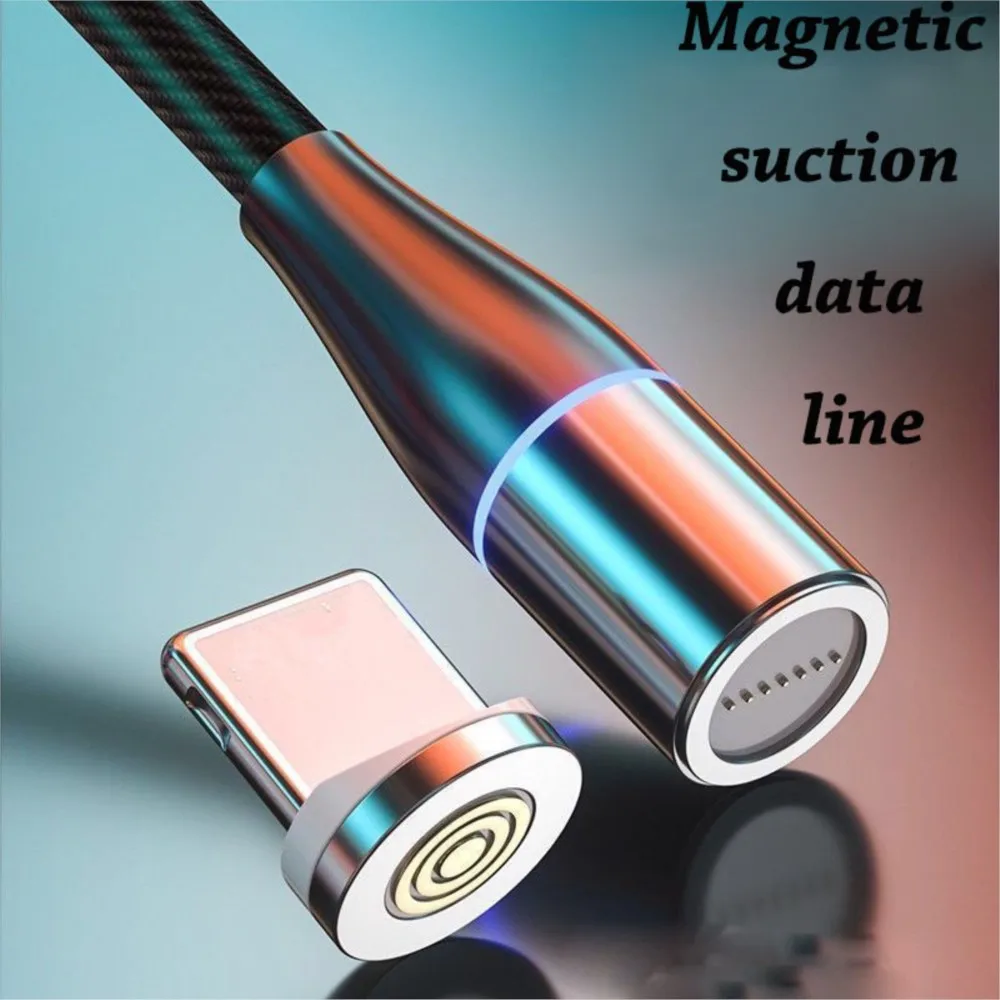 

Yocpono The New 3 In 1 Magnetic Suction Data Line Multi-head Magnet One Drag Three Type Braided Light Fast Charge