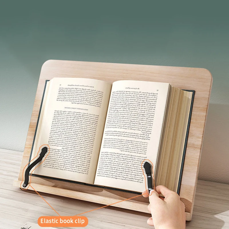 1pc Adjustable Foldable Wood Reading Rest Tablet Book Holder Cook Home Study Room Desk Organizer Reading Stand Book Holder Book Stand Book Organizer