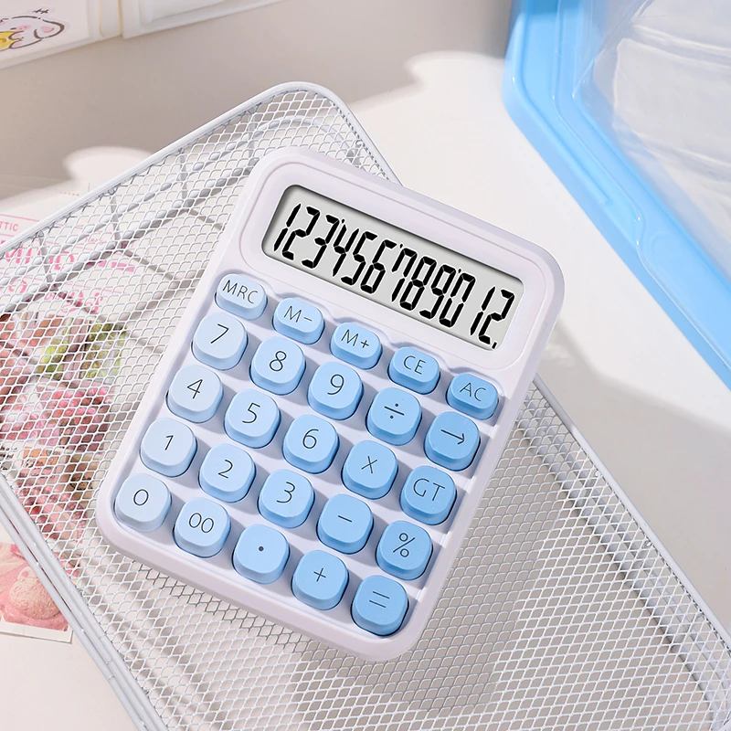 Calculator with Dual Power Supply, 12 Digits, Electronic Calculator, Home, Office, School, Financial, accounting Tools