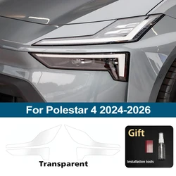 High - Gloss Smoke Black Protective Vinyl Headlight Wrap Kit - Premium Anti - Scratch TPU PPF - Polestar 4 CLR