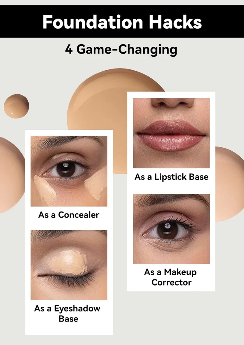 Face Foundation Cream Oil-Control Matte Waterproof Lasting Concealer Liquid Full Coverage