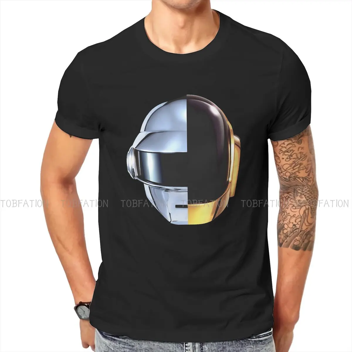 

Мужская футболка шлем Daft Punk, крутая, индивидуализированная футболка из полиэстера, женская, хипстерская