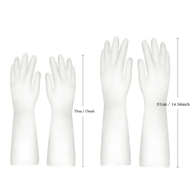 라텍스 가정용 실리콘 장갑, 주방 청소 접시 세척, 가사 스크러빙, 33cm, 37cm