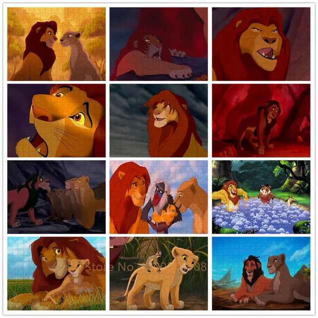 Série disney quebra-cabeças o rei leão personagens jogos quebra-cabeças  clássico dos desenhos animados mufasa sarabi pumba jogos de tabuleiro  brinquedos da família