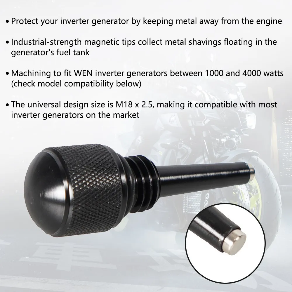 55201 Magnetic Oil Dipstick Aluminum M18*2.5 for WEN 56125i 56200i Yamaha EF2000iS EF1000iS for Inverter Generators for Magnetic Oil Dipstick