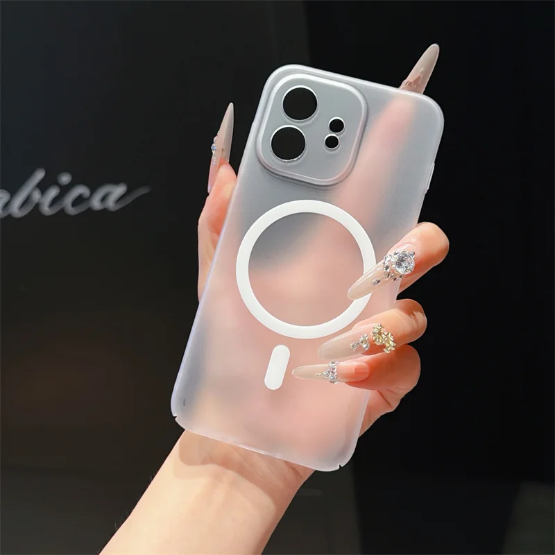 Matte Transparent Magnetic Phone Case Cover