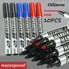10PCS Permanent Marker Pens, Quick-drying Colors Marker Pens, Non-Fading & Quick-Drying for Wood, Glass, Metal (Black Blue Red) 1
