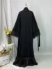 108874-007258.jpg Abayas Noirs pour Femme Musulmane, Kebaya, Caftan Marocain, Kimono, Vêtements Islamiques, Ramadan Eid Dubai