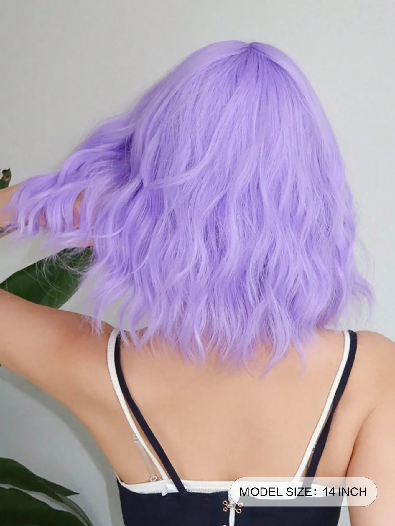 Light Purple Synthetic Wigs Short Wavy Bob Wig for Women Heat