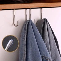 S-Shaped 304 Stainless Steel Cabinet Door Multi-Purpose Hook Towel Hanger Hat Holders Clothing Storage Racks Kitchen Bathroom 2