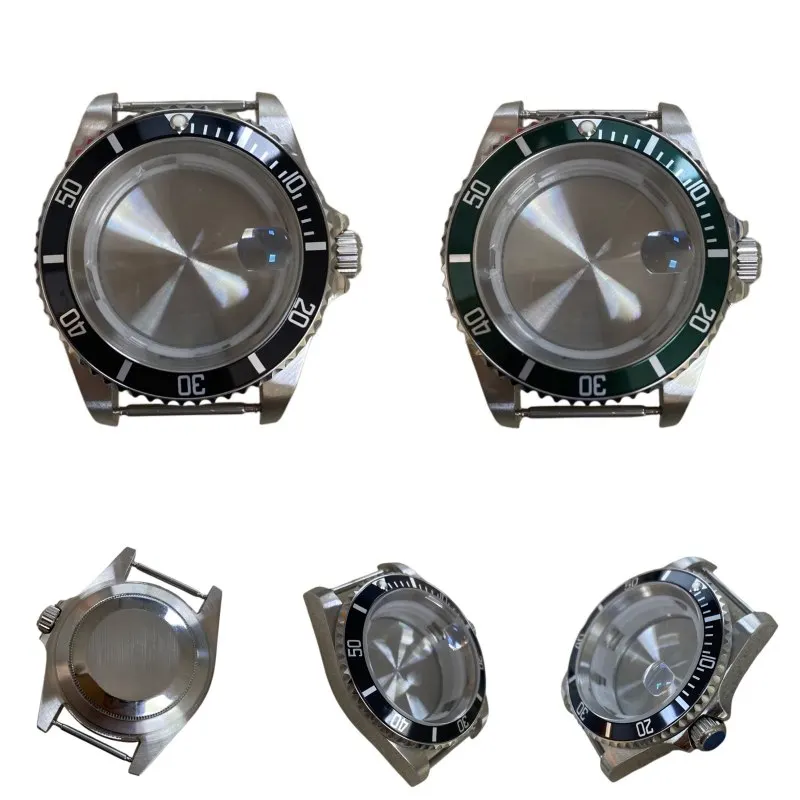 

40MM Stainless Steel Watch Case Sapphire Glass Mirror Aluminum Ring Case For Miyota 8215 8205 For Mingzhu 2813 3804 Movement