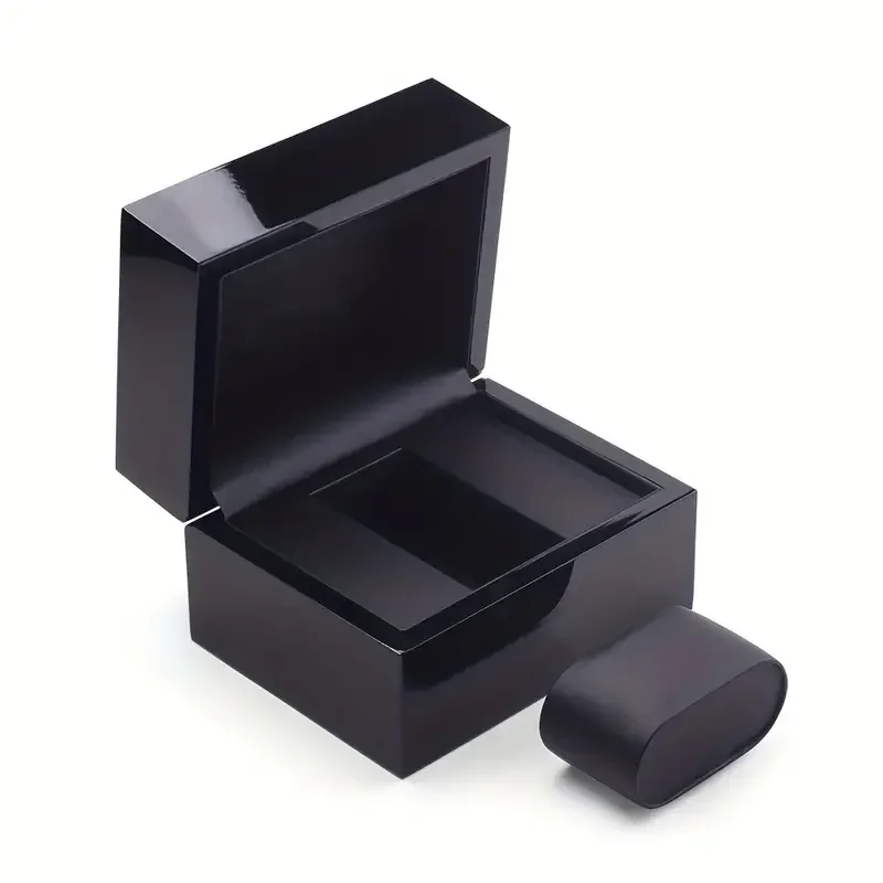 Premium wooden watch box with lacquer finish and soft cushion interior – ideal for storage or gifting, includes free shipping in Singapore.