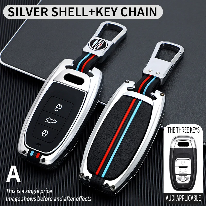Sleek Car Key Cover Shell with Keychain Accessories