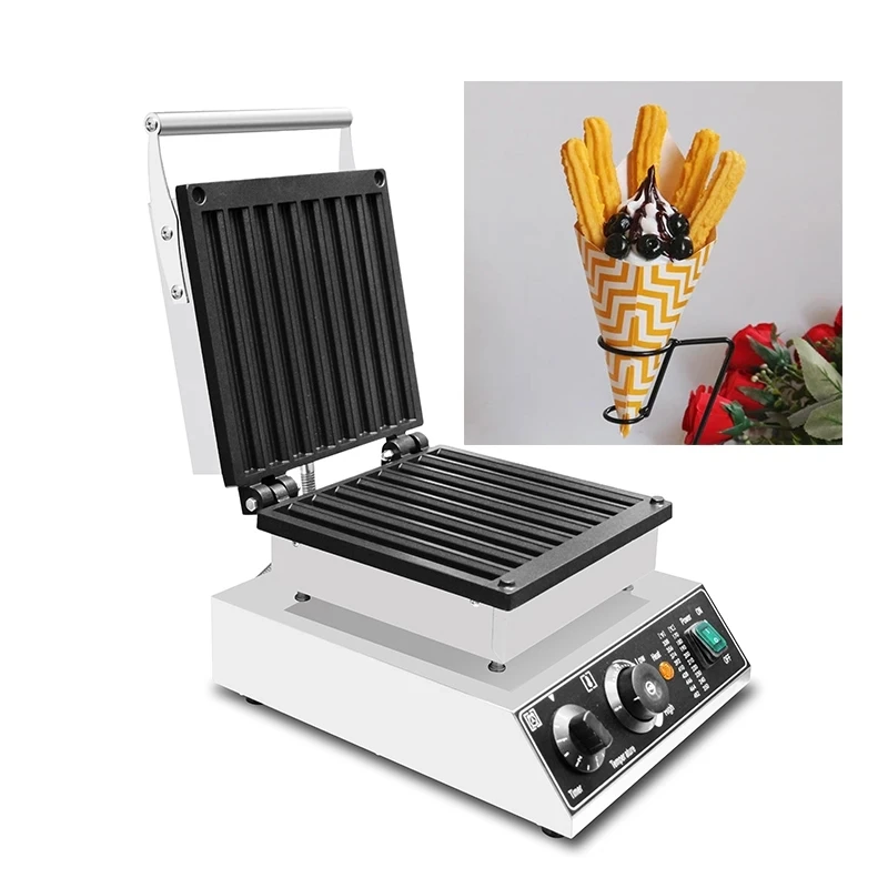 Commercial 8 pcs churros bakery equipment commercial waffle maker baking churros waffle cone machines waffle iron plate