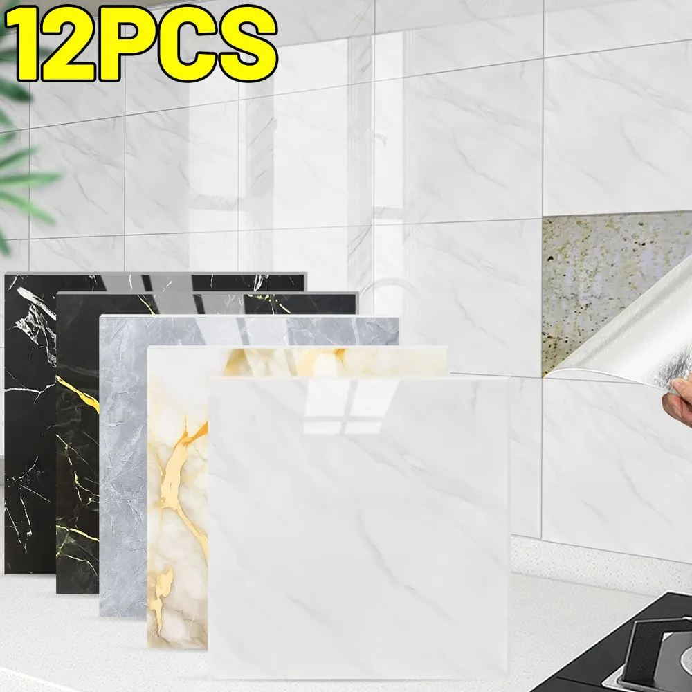 30*30 ซม.เลียนแบบกระเบื้อง 3D สติ๊กเกอร์ติดผนัง Self-Adhesive Wall Decor ห้องน้ํากันน้ําความชื้นห้องครัววอลล์เปเปอร์ 1