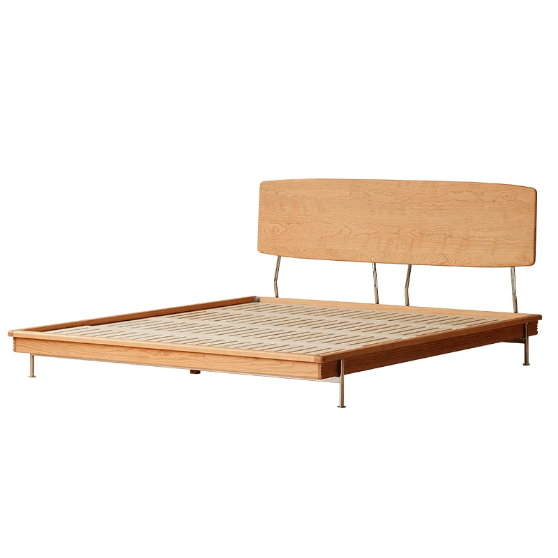 

Solid wood bed simple cherry wood furniture bed master bedroom retro bed