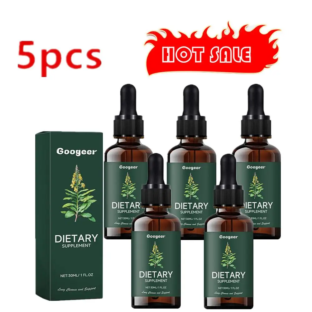 

5X 30ml Mullein Leaf Extract Googeer Qingfei Drops Slimming Drops Fat Burning Slimming Products Lose
