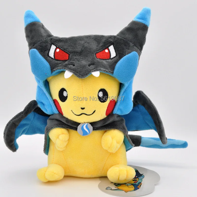 20-23CM Mega Charizard X&Y Cosplay Pikachu Peluche Stuffed Animals Dolls Plush Toys Kids Christmas Gifts Free Shipping
