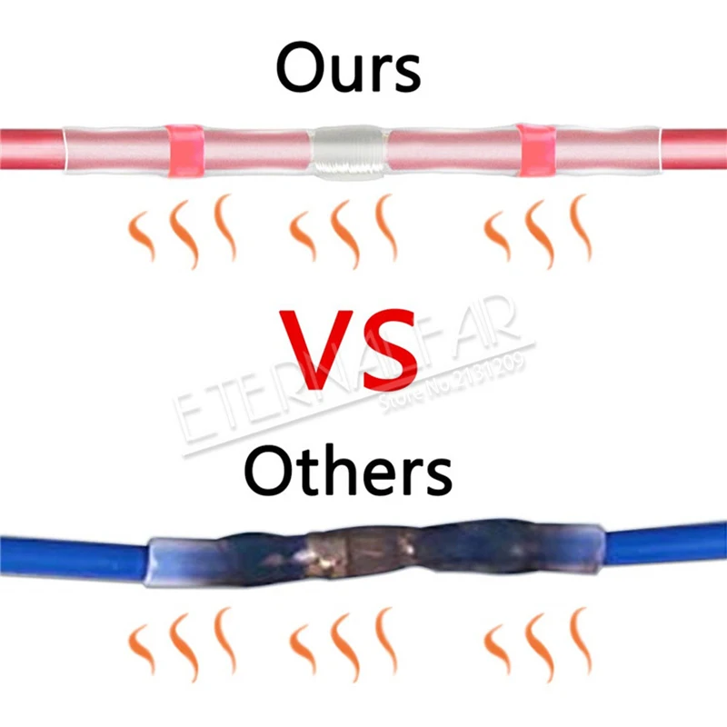 Description Picture 6 of item12AWG SST Waterproof Solder Seal Heat Shrink Butt Stress-free Wire Connectors Terminals Electrical Copper with Soldering Sleeve