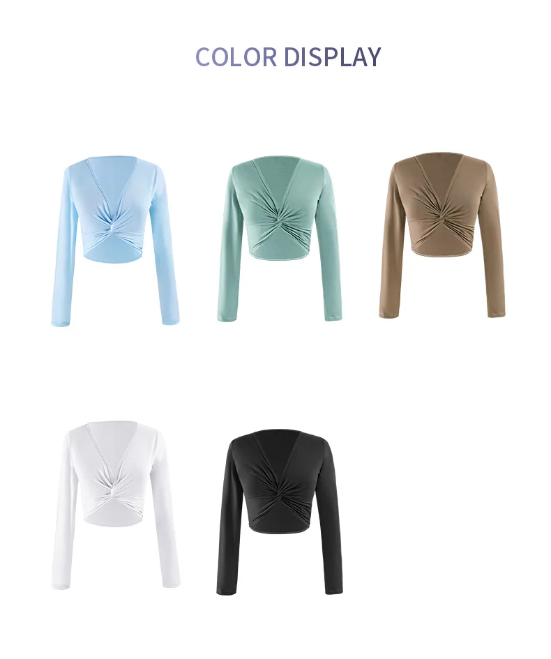 Frauen Tanz Tops Ballett Tanz Bluse Moderne Klassische Tanz Mäntel Langarm Erwachsene Teen Dance Tops Ballett Outfits – Detail 3