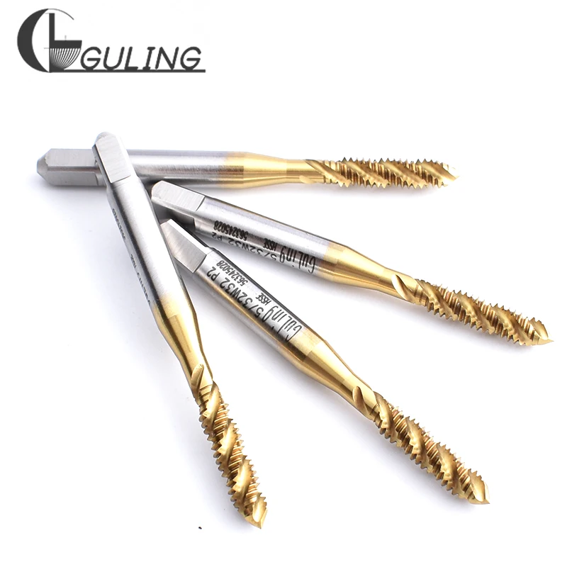 GULING HSSE-M35 JIS 표준 나선형 플루티드 탭 W 1/8 5/32 3/16 7/32 1/4 5/16 3/8 7/16 1/2 5/8 기계 나사 탭