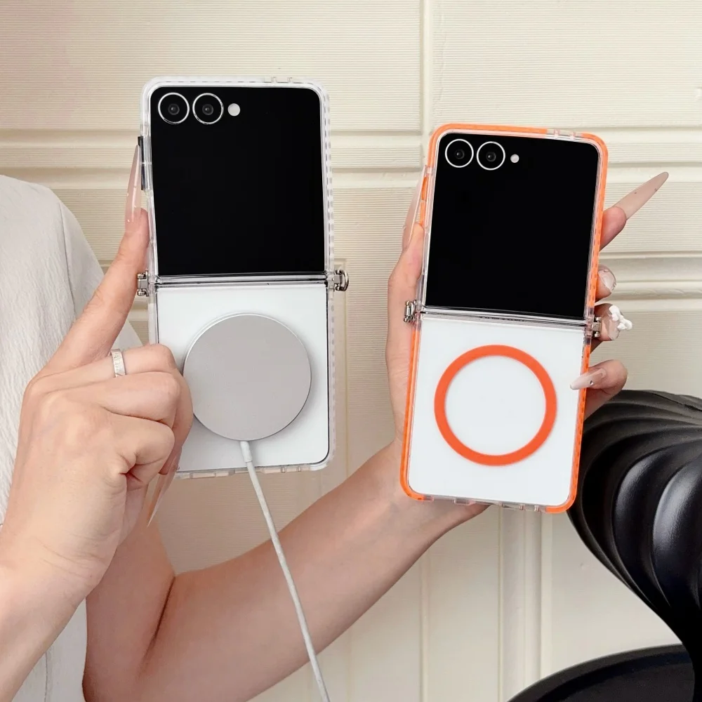 Dual Color Magnetic Wireless Charging Phone Case - Soft Silicone Cover