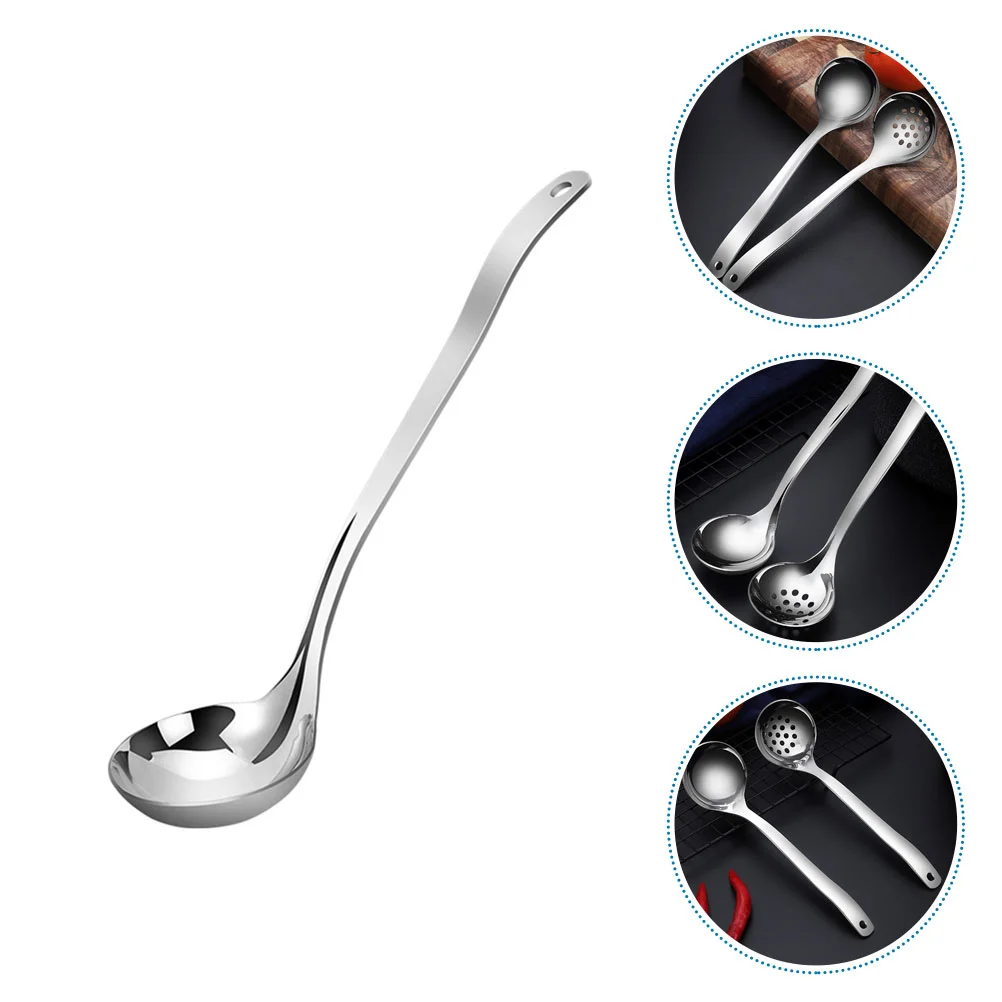 

Stainless Steel Spoon Useful Soup Heat-resistant Kitchen Utensils Big Head Convenient Wares Practical Non-stick Spoons
