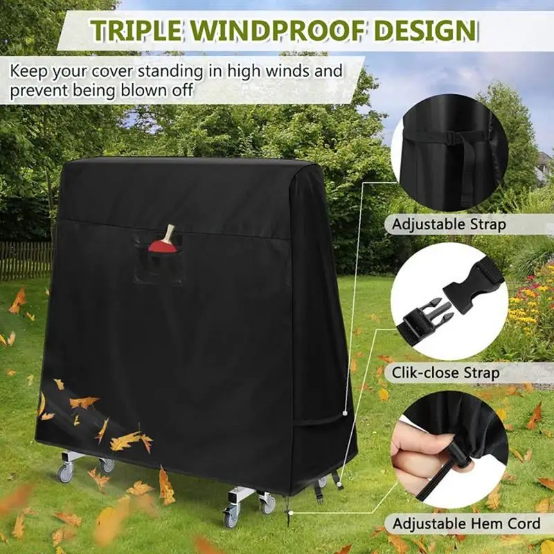 Waterproof Dust-proof Ping-Pong Table Cover Foldable Table Tennis Cover Outdoor 210D Oxford Cloth Protective