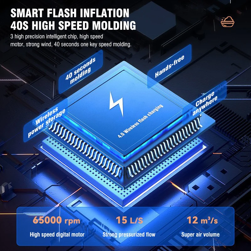 Wireless Electric Air Pump Household Pool Inflatable Pump Quick Air Filling Compressor Camping Life Buoy Boat Cushion Home Use 2