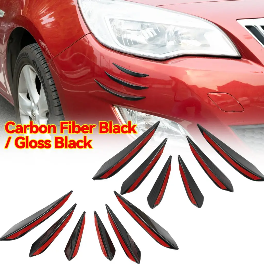 

6pcs Universal Front Bumper Lip Diffuser Splitter Fins Body Spoiler Canards Valence Chin Car Tuning Canard Styling Sticker Kit