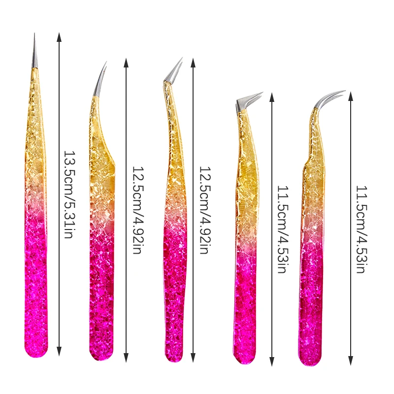 1 Pc Eyelash Tweezers Ice Flower Anti-static 3D Accurate Eyebrow Grafting False Lashes Extension Supplies Makeup Tweezer Tools 4