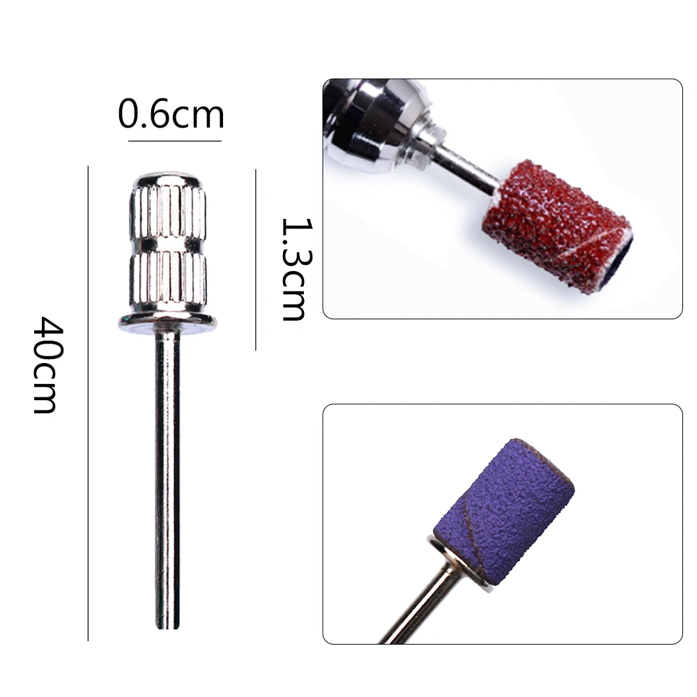 Nail art tools nail drill bits 3/5/10pcs silver nail drill bits nail drill accessories mandrel bit sanding drum for sanding bands