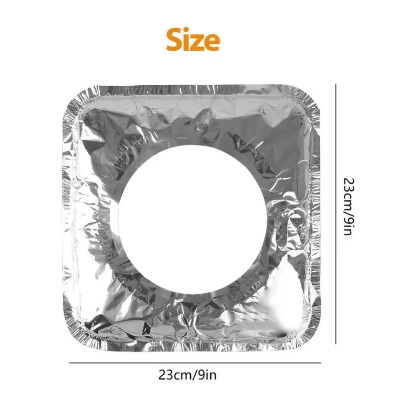 20PCS Aluminum Foil Gas Stove Burner Covers Disposable Oil-Proof Liners Kitchen Cooking Protector Easy Clean Stove Guard