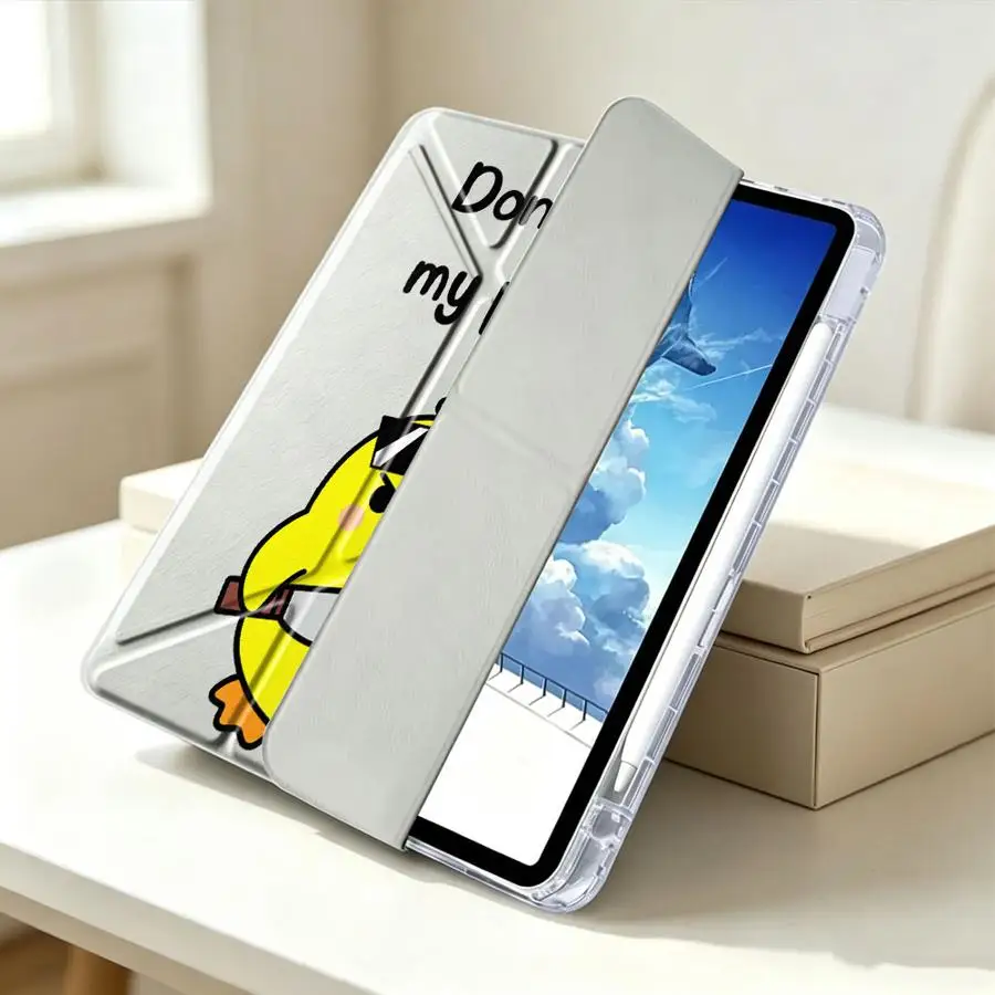 Cute Duck Tablet Case with Pen Slot and Cover