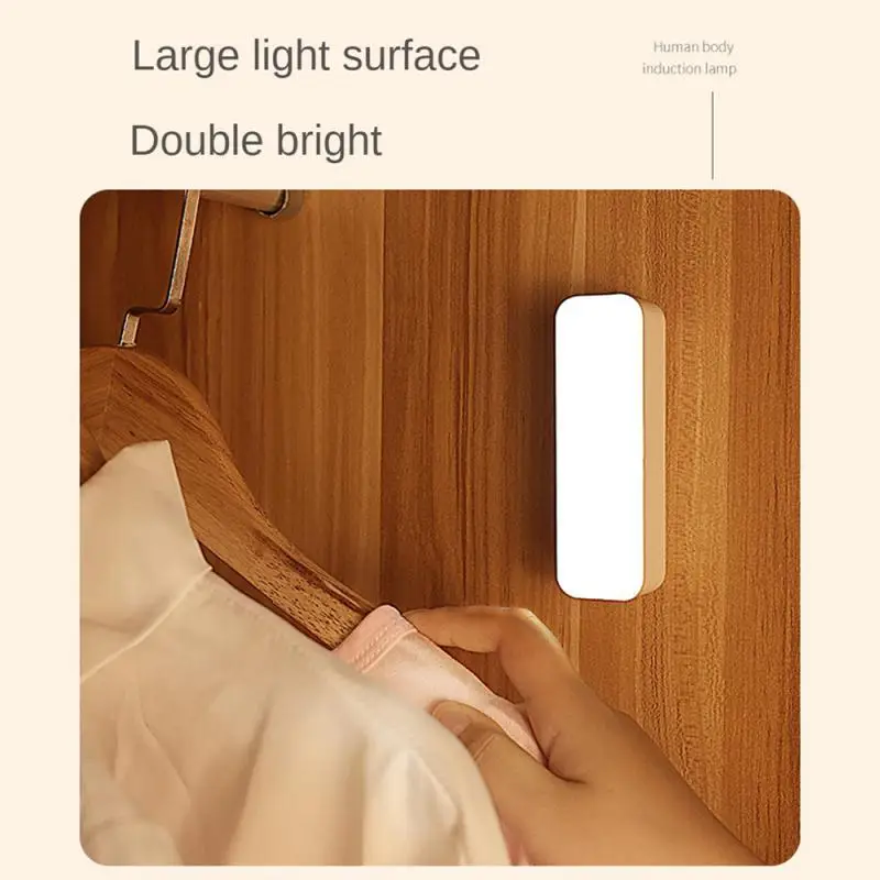 LED Motion Sensor Night Light USB Charging Smart Light Cabinet Lamp Wireless Human Body Induction For Kitchen Bedroom Bathroom 3