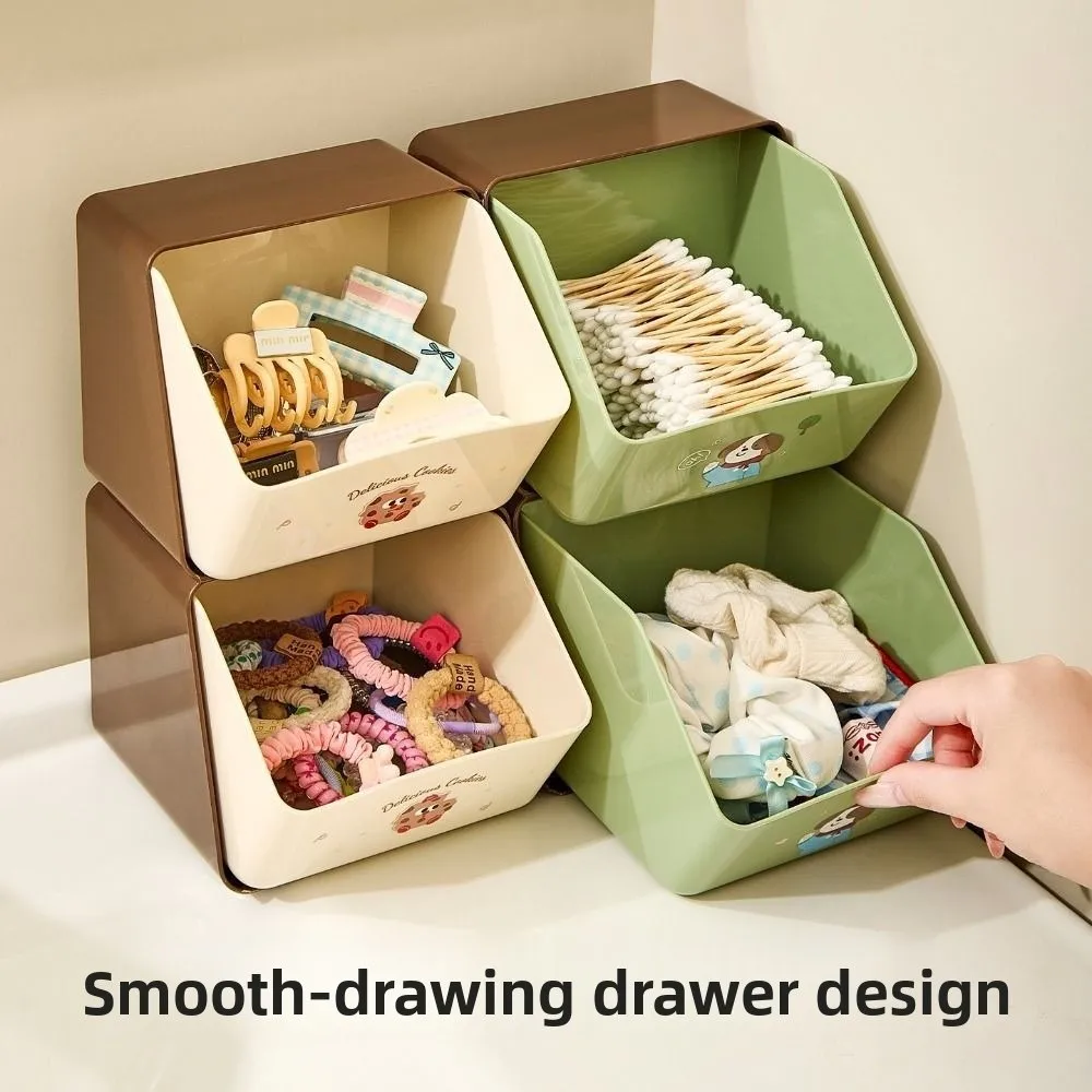 Creative Tea Bag Storage Box Double Layer Stackable Cosmetic Drawer Rack Space Saving Large Capacity Desktop Snack Organizer