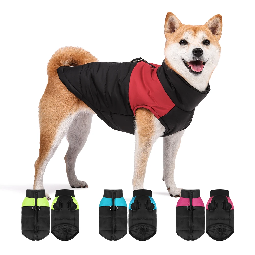 따뜻한 강아지 옷 애완동물 코트 겨울 조끼 패딩 지퍼 재킷 소형 중형 대형견 의..