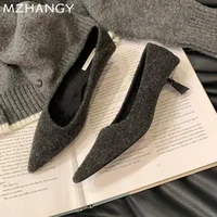 Pointed Toe Suede Sexy Mid Heels Shoes Women Shallow Elegant Sandals 2025 Trend Spring Party Shoes Pumps Luxury Mujer Zapatos 1