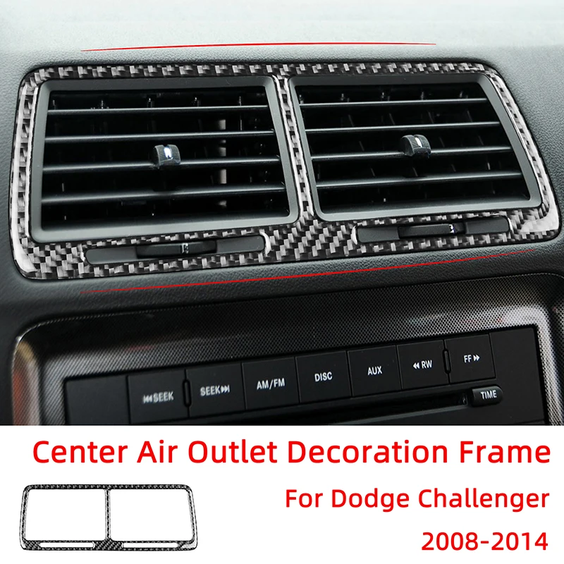 

Dashboard Center Air Outlet Decoration Frame Carbon Fiber Car Stickers For Dodge Challenger 2008-2014 Interior Accessories