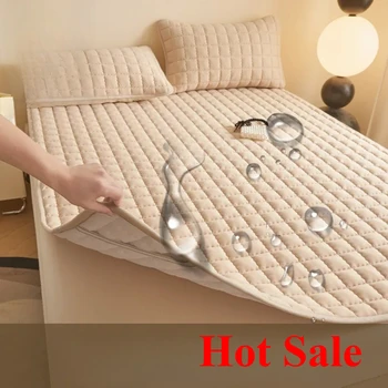 2025 new class A skin-friendly padded cotton curve grid waterproof mattress mattress protective mat 1