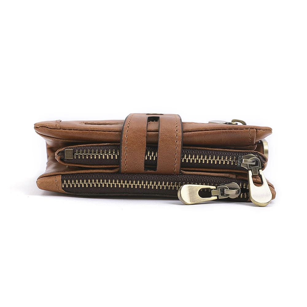 Genuine Leather Wallet For Men Credit Card Wallet Hot Selling RFID Multi Slot Wallet Retro Crazy Horse Leather 3 Fold Wallet