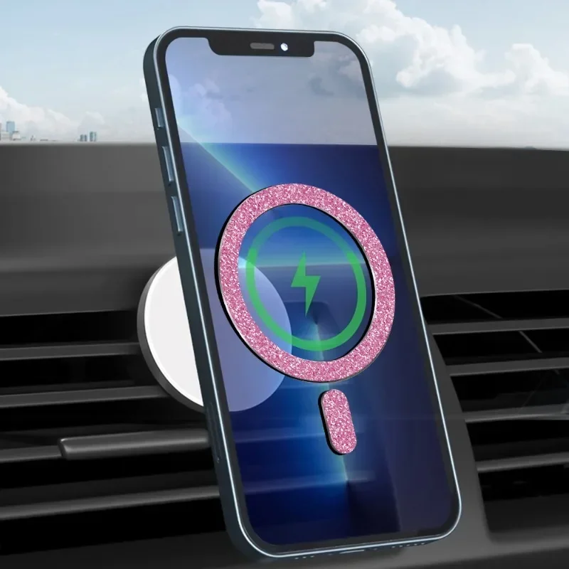 Magnetic Circle Strong Wireless Charging Magnet Sticker Ring for MagSafe Plate Sheet Universal Car Holder for IPhone15 Pro Max