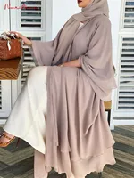 Fashion Chiffon Abaya Kimono Dubai Muslim Cardigan 4