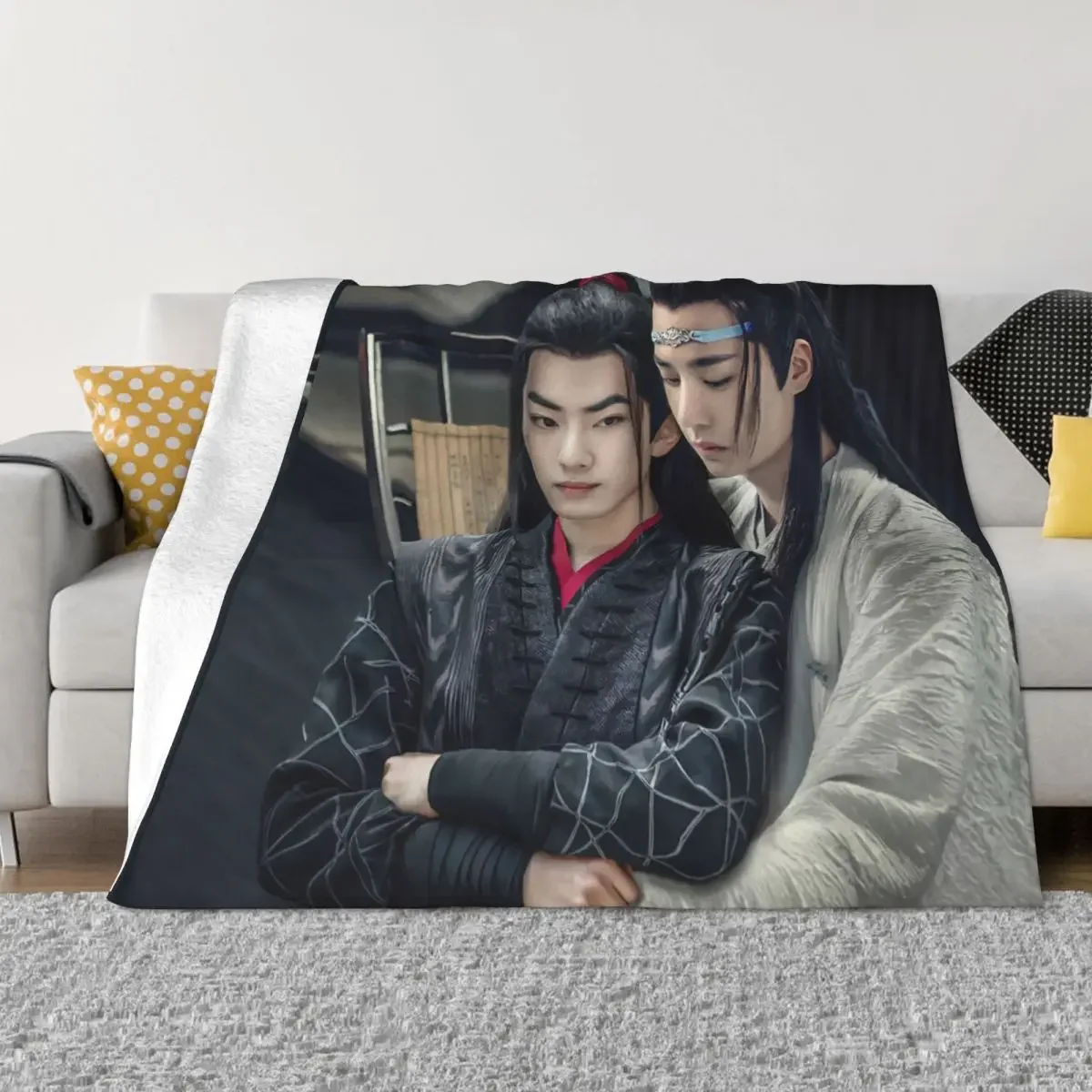 

The Untamed Xiao Zhan Blanket Lgbt Wei Ying Lan Zhan Flannel Funny Breathable Throw Blanket for Home Spring/Autumn