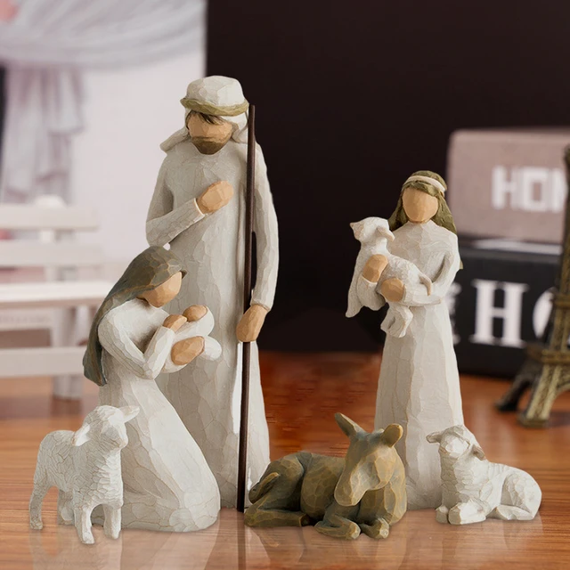 Petite figurine de bébé de la Nativité de Jésus, statue en résine